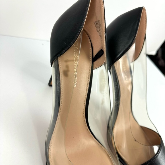 BCBGeneration Black and Clear Heels - Picture 3 of 11